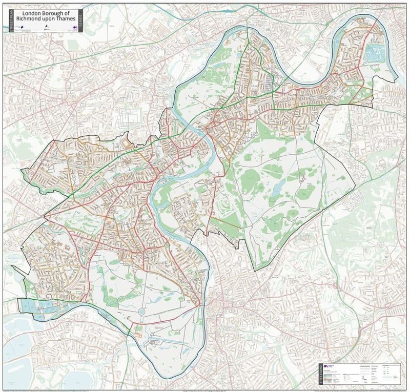 London Borough of Richmond upon Thames - Street Map