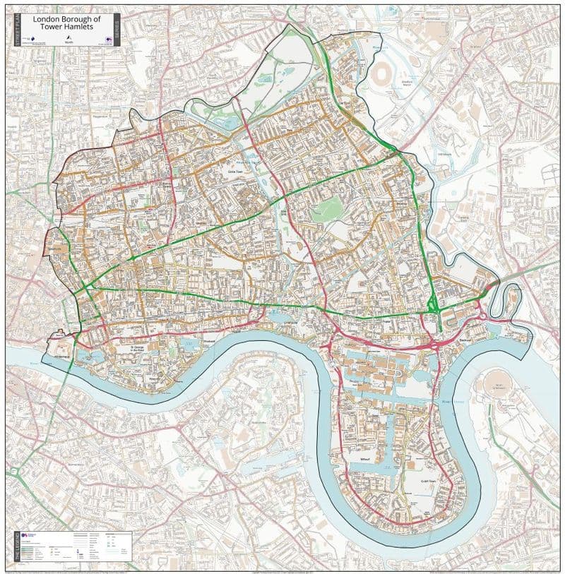 London Borough of Tower Hamlets - Street Map