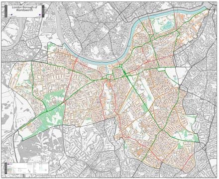 London Borough of Wandsworth - Street Map - 2026