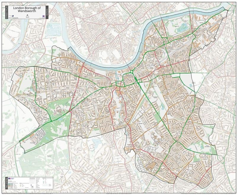 London Borough of Wandsworth - Street Map
