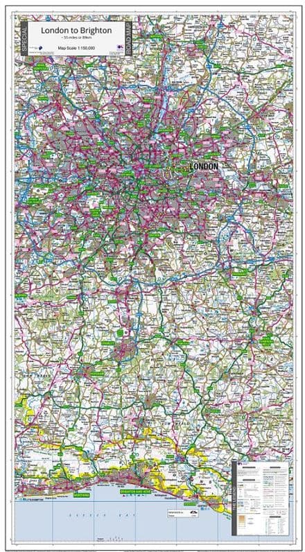 London to Brighton - Special Road Map