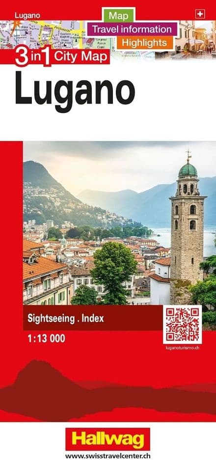 Lugano City Street Map - Hallwag