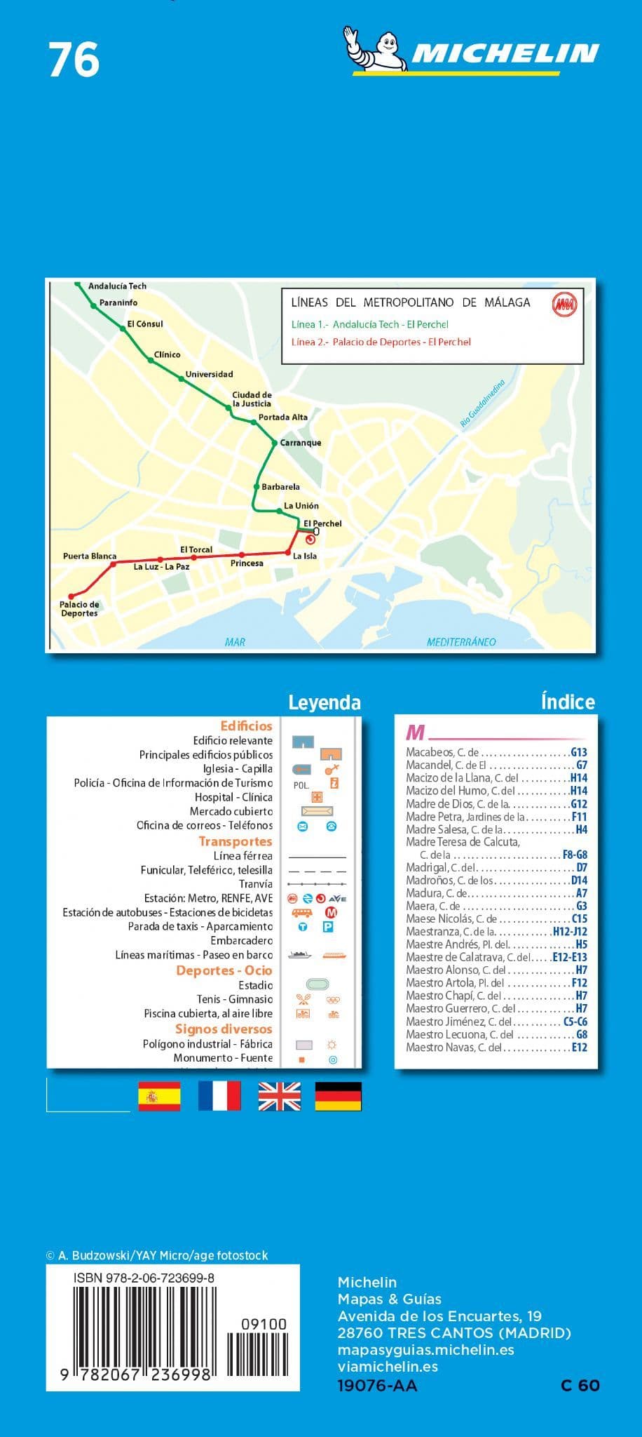 Malaga Street Map Michelin 19076