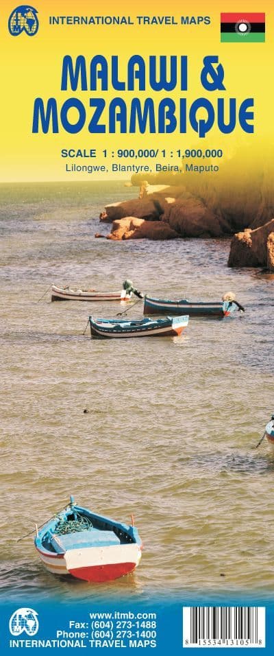 Malawi & Mozambique Travel Map