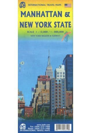 Manhattan and New York State Travel Map