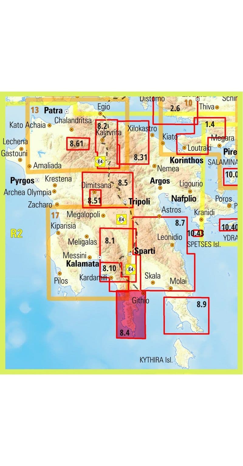 Mani - Anavasi Hiking Map - 1 30 000 3 8 4