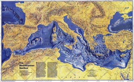 Mediterranean Seafloor - Published 1982 by National Geographic