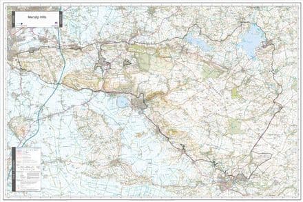 Mendip Hills - AONB Wall Map - 2024