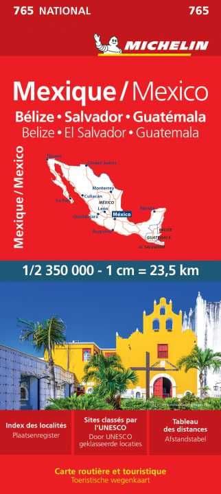 Mexico, Belize, El Salvador, Guatamala - Michelin National Map 765