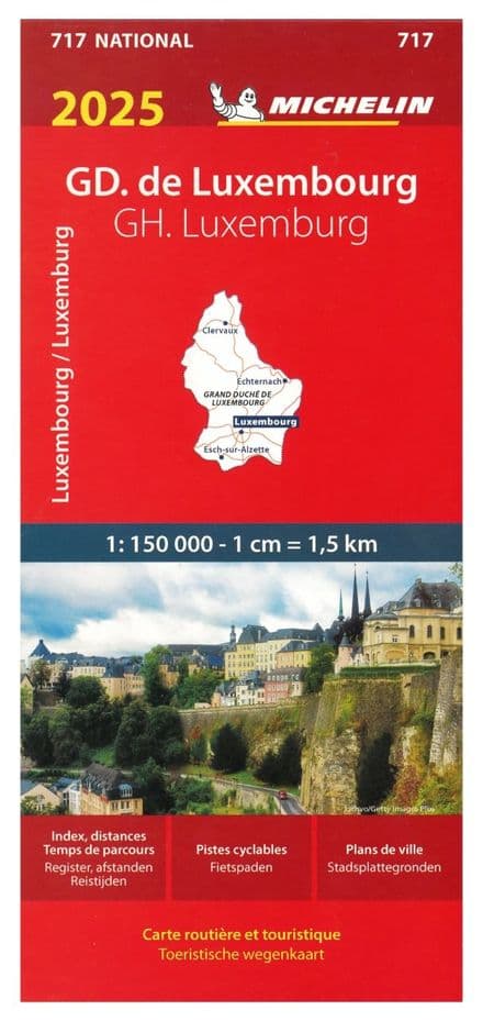 Michelin Luxembourg - Map 717 - 1:150,000 - 2025