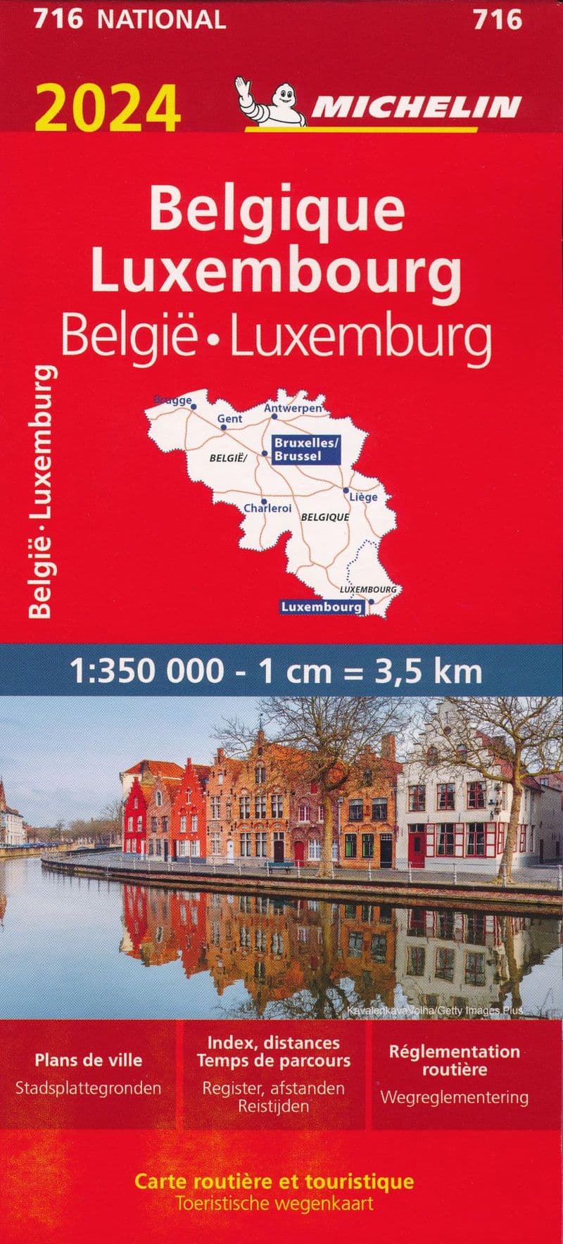 Michelin Map 716 - Belgium and Luxembourg 2024 ** Sale**