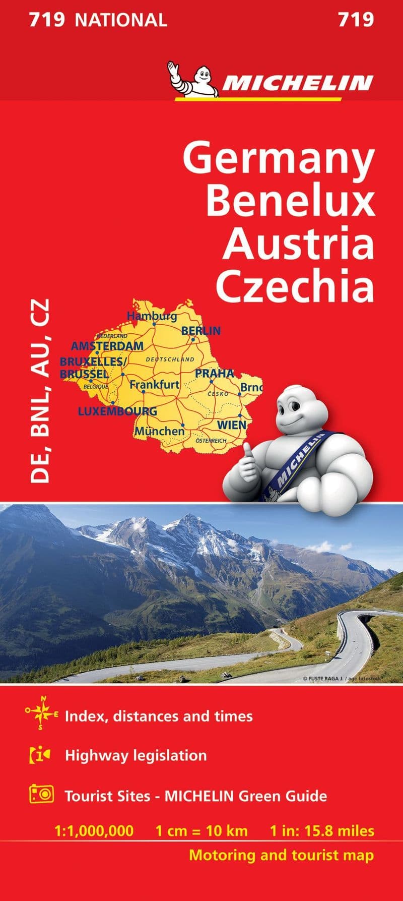 Michelin Map 719 - Germany, Benelux, Austria, Czech Republic