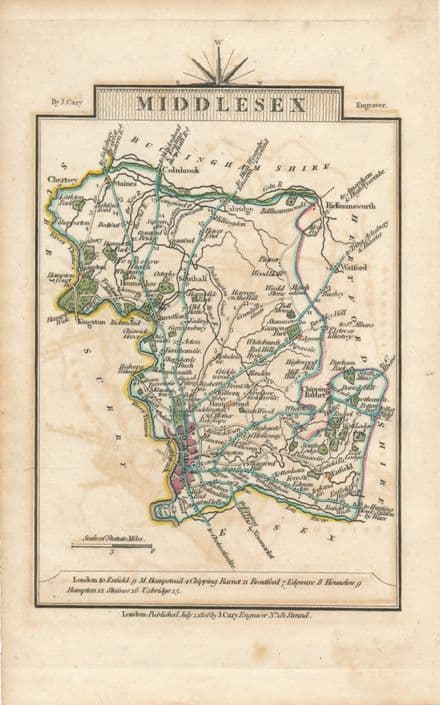 Middlesex 1806 - John Cary - Original Map