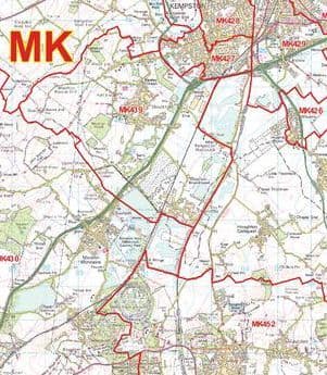 Milton Keynes - MK - Postcode Sector Wall Map