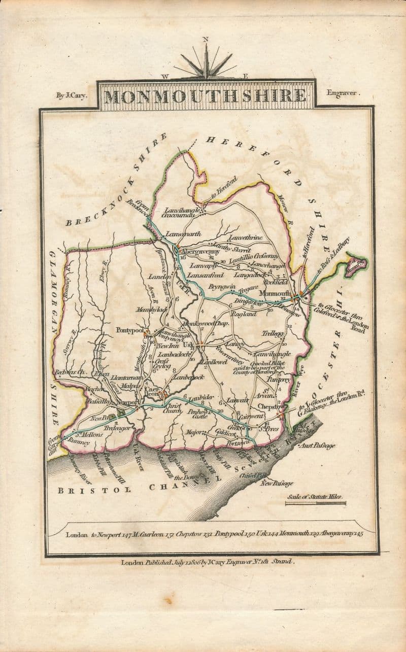 Monmouthshire 1806 - John Cary - Original Map