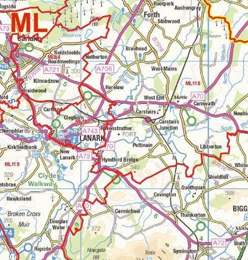 Motherwell - ML - Postcode Sector Wall Map