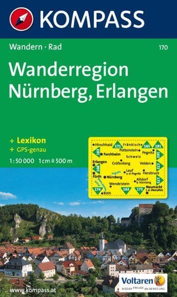 Nürnberg, Erlangen Wanderregion - Kompass 170