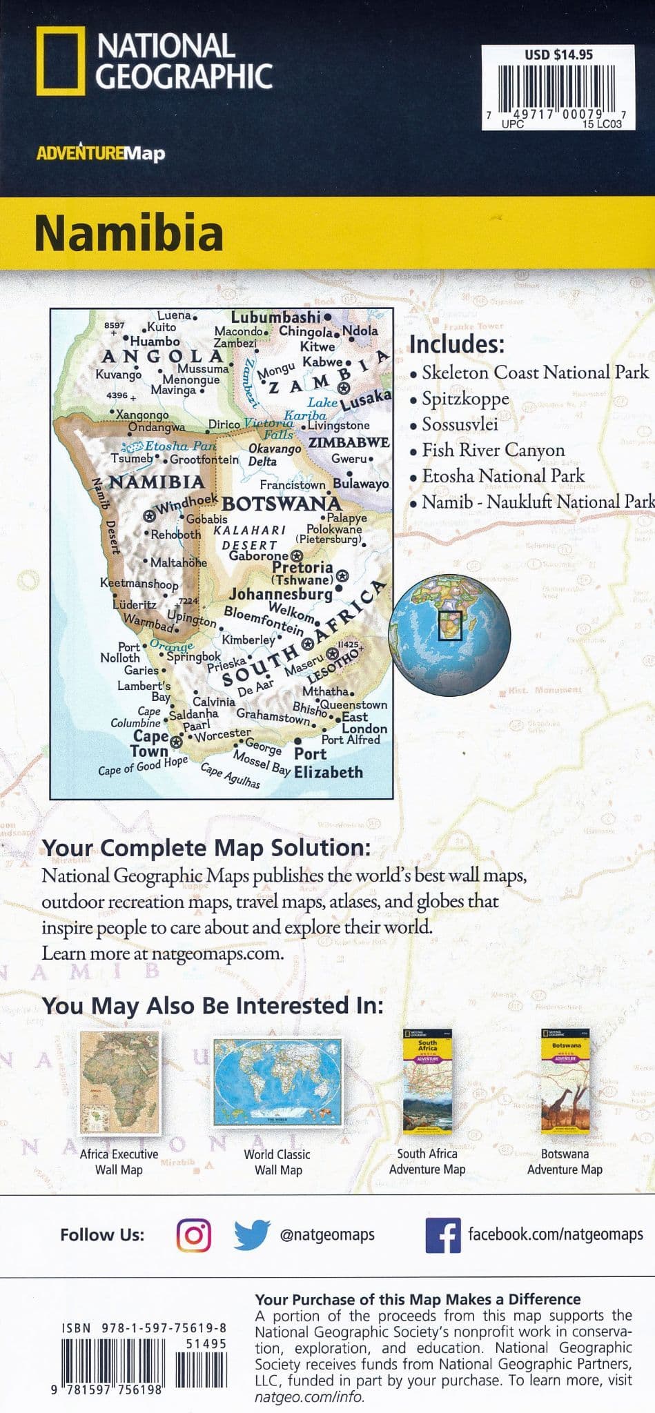 Namibia Adventure Map - National Geographic