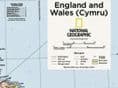 National Geographic Wall Map of England & Wales (Cymru) - Pub 2015