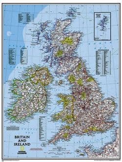 National Geographic Wall maps of Great Britain & Ireland