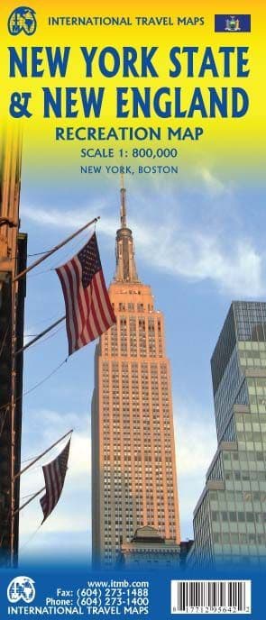 New York State & New England Travel Map