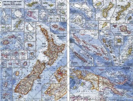 New Zealand, New Guinea and the Principal Pacific Islands - Published 1962 by National Geographic