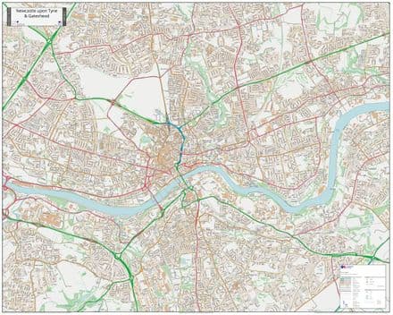 Newcastle upon Tyne Street Map
