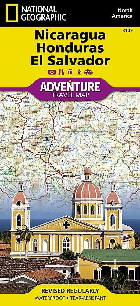 Nicaragua, Honduras & El Salvador Adventure Map - National Geographic
