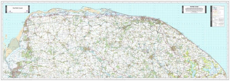 Norfolk Coast - AONB Wall Map - 2024