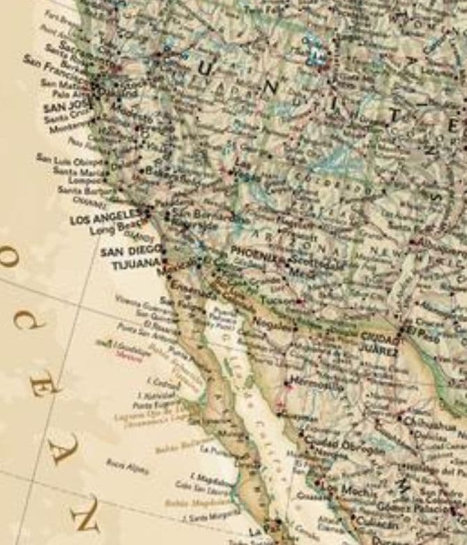 North America National Geographic Executive Wall Map