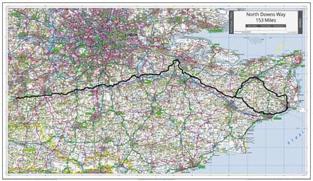 North Downs Way - Wall Map