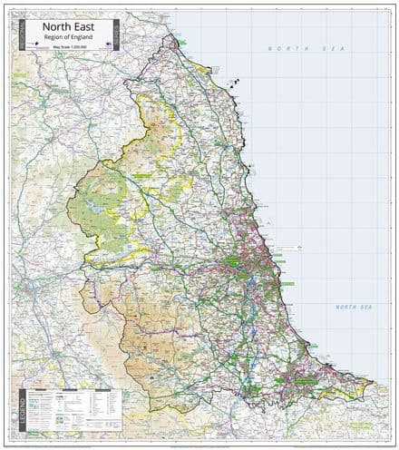 North East - Region of England Wall Map