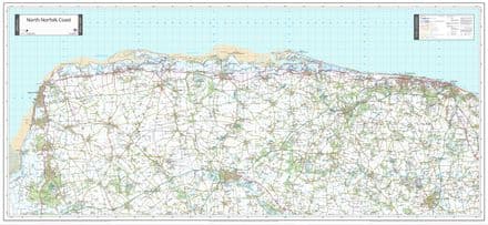 North Norfolk Coast - Wall Map - 1:50,000 - 2024