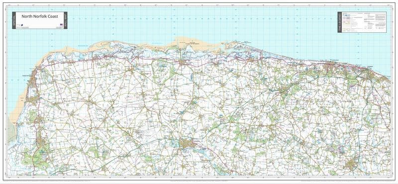 North Norfolk Coast - Wall Map - 1:50,000 - 2024