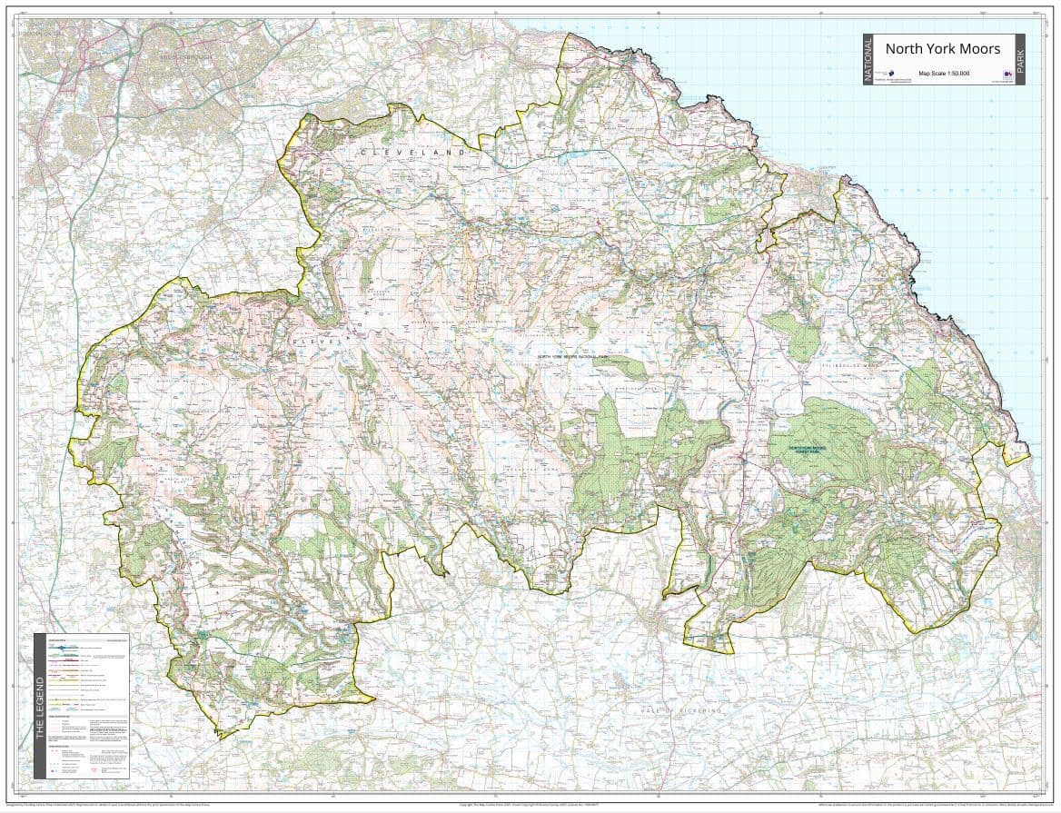 North Yorkshire Moors National Park Wall Map 2025 north-yorkshire-moors-national-park-wall-map-2025