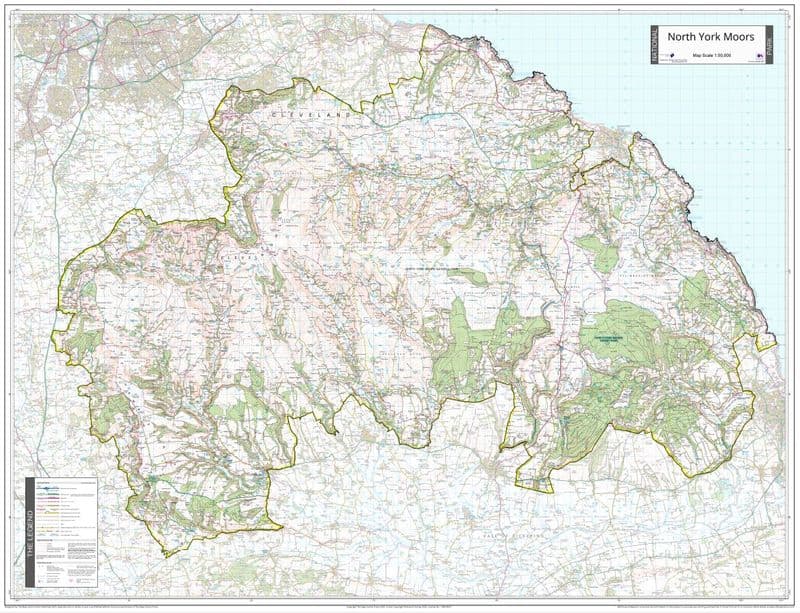 North Yorkshire Moors National Park - Wall Map - 2025