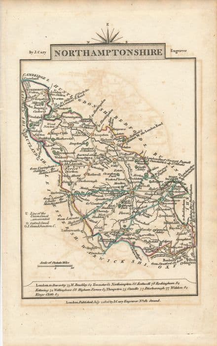 Northamptonshire 1806 - John Cary - Original Map