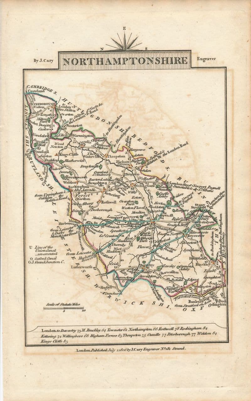 Northamptonshire 1806 - John Cary - Original Map