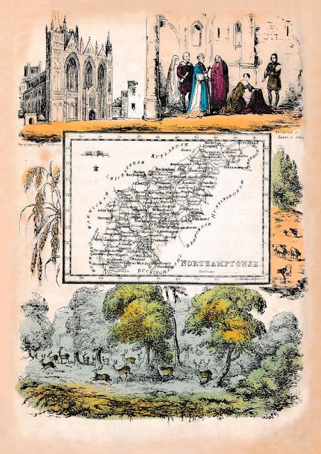 Northamptonshire - by 'Reuben Ramble' - Reproduction County Map
