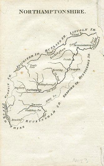 Northamptonshire John Aiken circa 1795 - Original Map