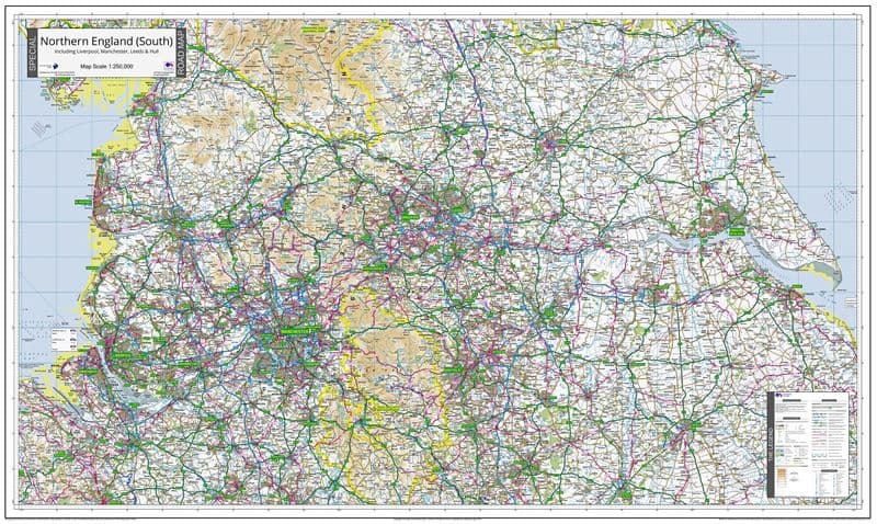 Northern England (South) - Special Road Map