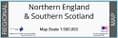 Northern England & Southern Scotland - Planning Wall Map - 2024 - 82 x 82cm