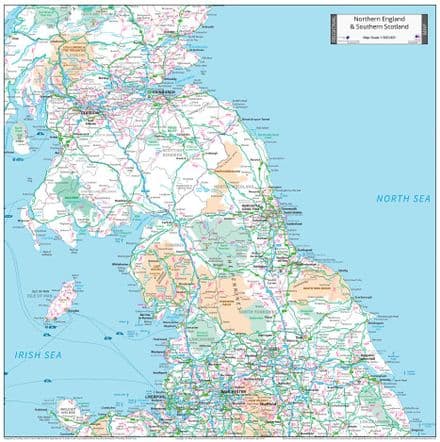 Northern England & Southern Scotland - Planning Wall Map - 2024 - 82 x 82cm