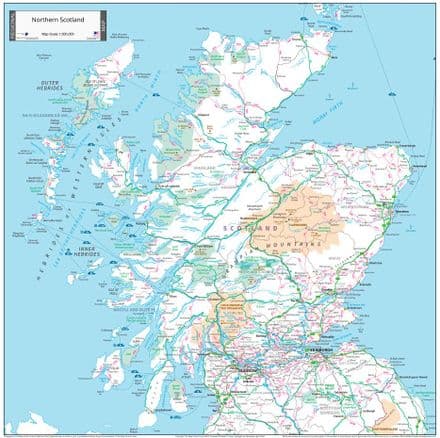 Northern Scotland - Planning Wall Map - 2024 - 82 x 82cm