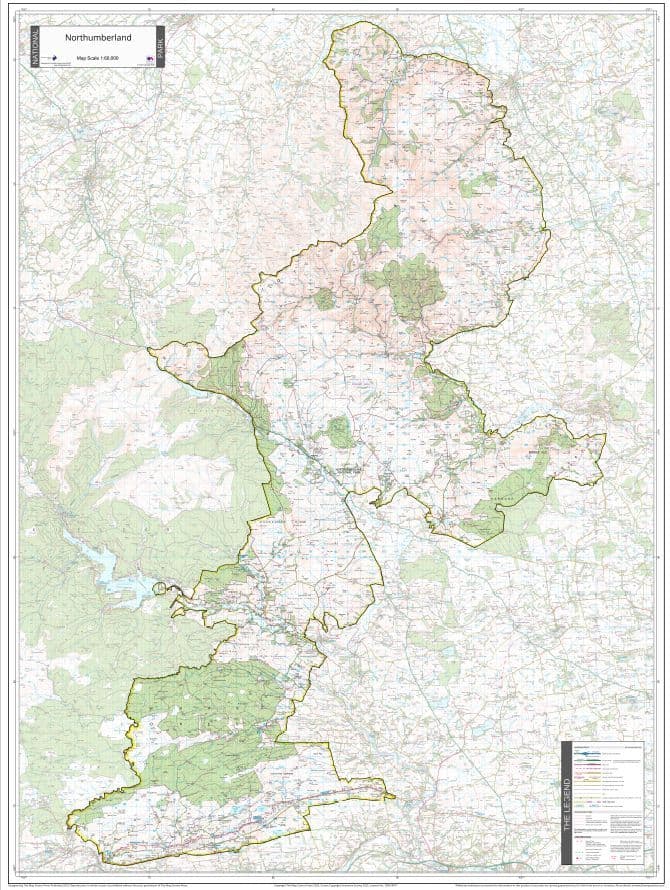 Northumberland National Park - Wall Map - 2025