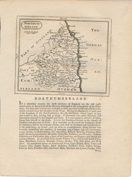 Northumberland - Seller Grose - 1787 - Original Map