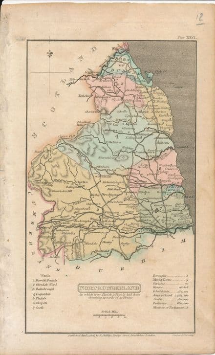 Northumberland - William Pitts Capper 1808 - Original Map