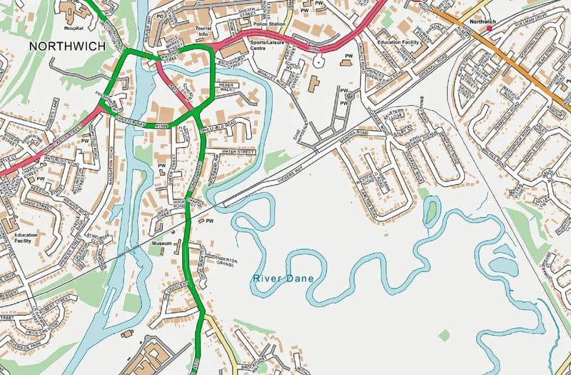Northwich Street Map