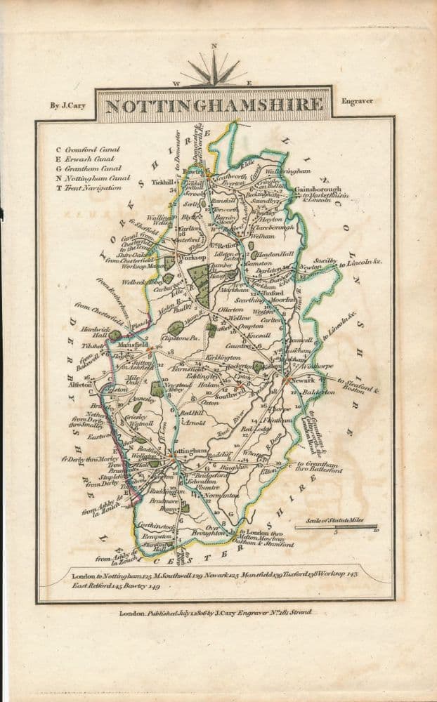 Nottinghamshire B 1806 - John Cary - Original Map