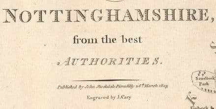 Nottinghamshire (large) by John Cary 1805 - Original Map